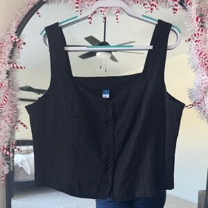 Old Navy Black Linen Top